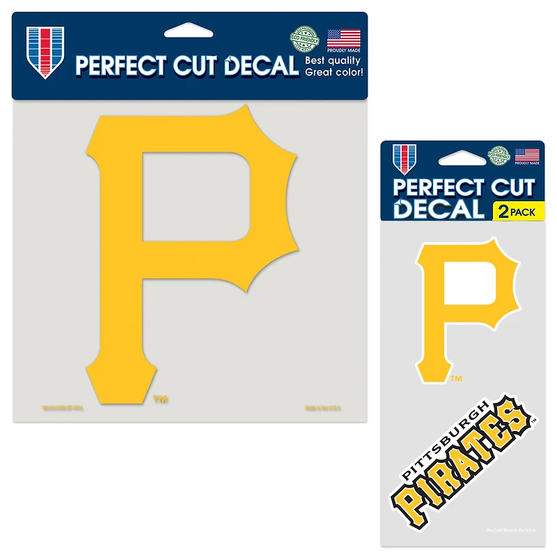 Lot de deux autocollants WinCraft Pittsburgh Pirates Perfect Cut