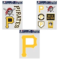 Lot de trois autocollants WinCraft pour fans des Pirates de Pittsburgh