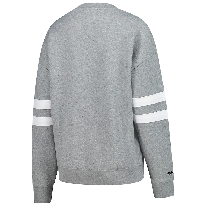 Sweat-shirt léger à logo pour femme Mitchell & Ness Heather Grey Pittsburgh Pirates