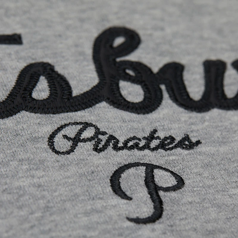Sweat-shirt léger à logo pour femme Mitchell & Ness Heather Grey Pittsburgh Pirates