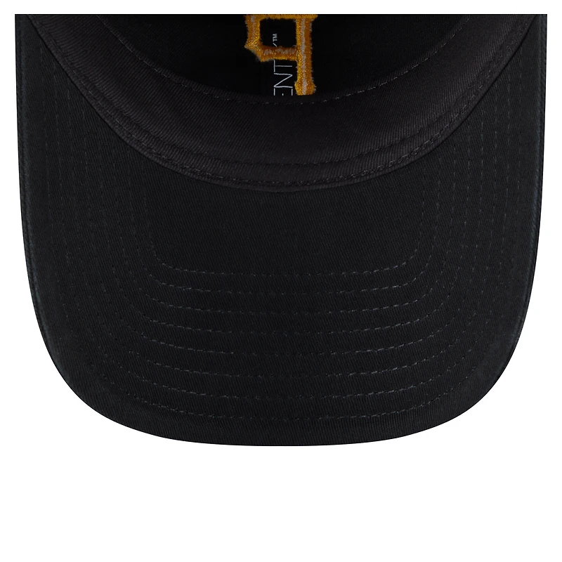Casquette ajustable 9TWENTY Preppy Team des Pirates de Pittsburgh de New Era pour femme, noire