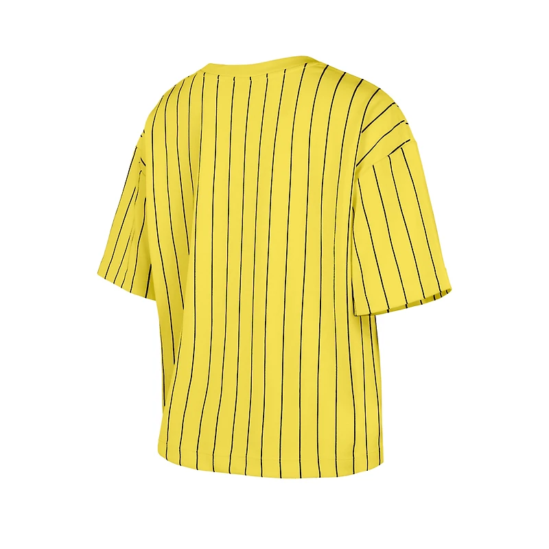 T-shirt court à rayures dorées Pittsburgh Pirates City Connect Multiplier New Era pour femme