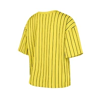 T-shirt court à rayures dorées Pittsburgh Pirates City Connect Multiplier New Era pour femme