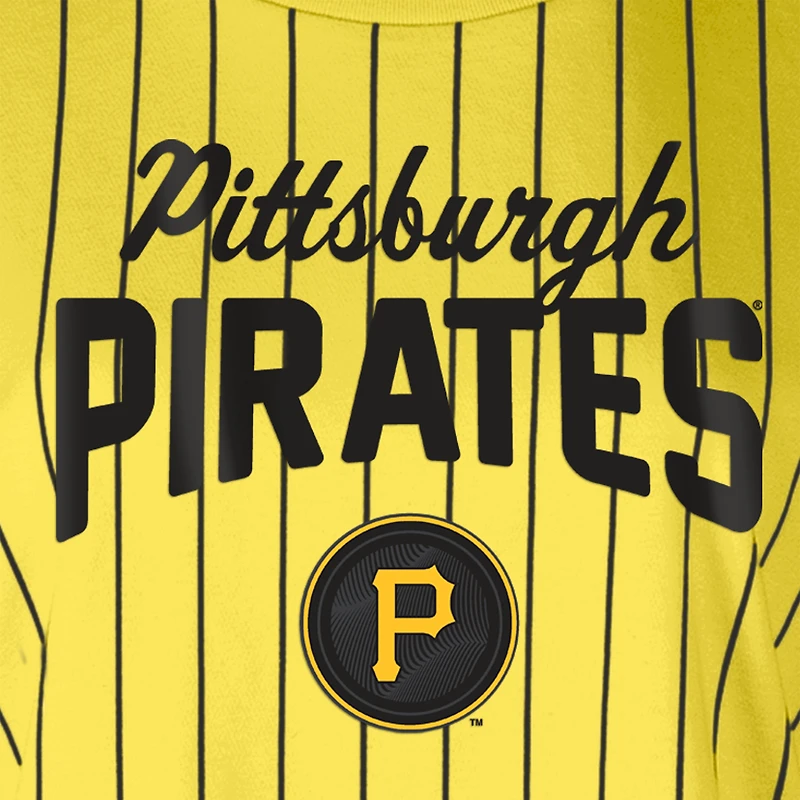 T-shirt court à rayures dorées Pittsburgh Pirates City Connect Multiplier New Era pour femme