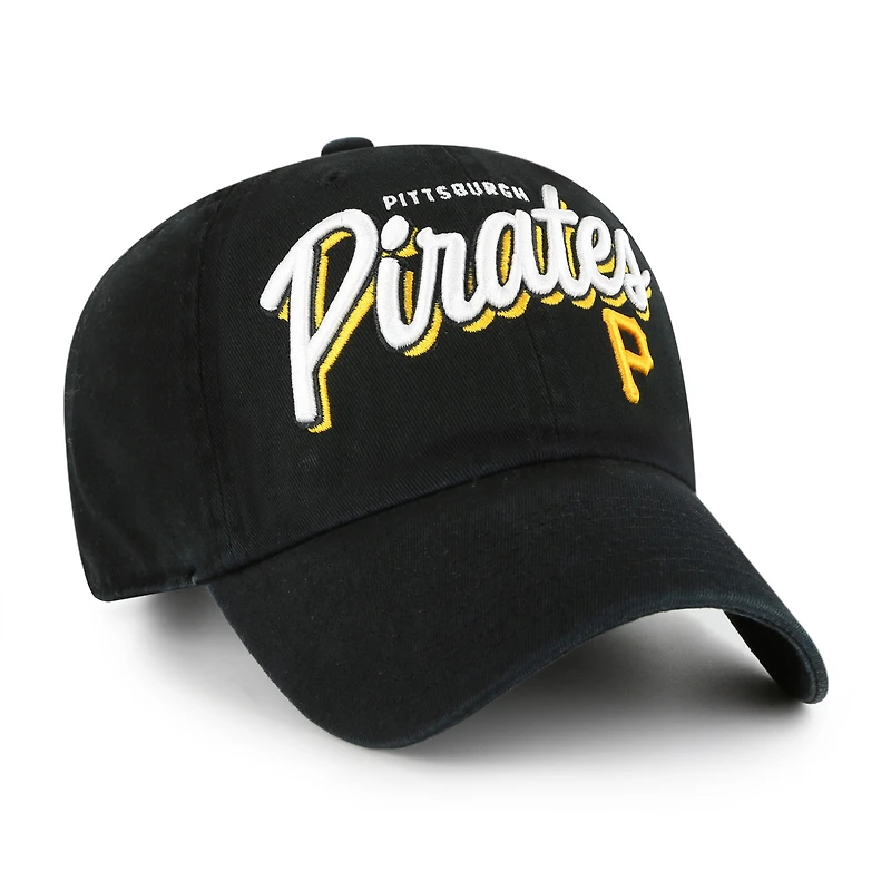 Casquette ajustable Ariana Clean Up noire des Pirates de Pittsburgh '47 pour femme