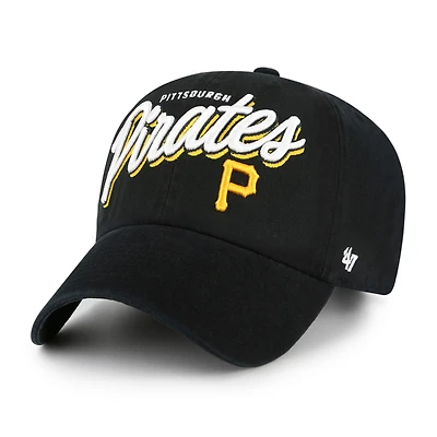 Casquette ajustable Ariana Clean Up noire des Pirates de Pittsburgh '47 pour femme