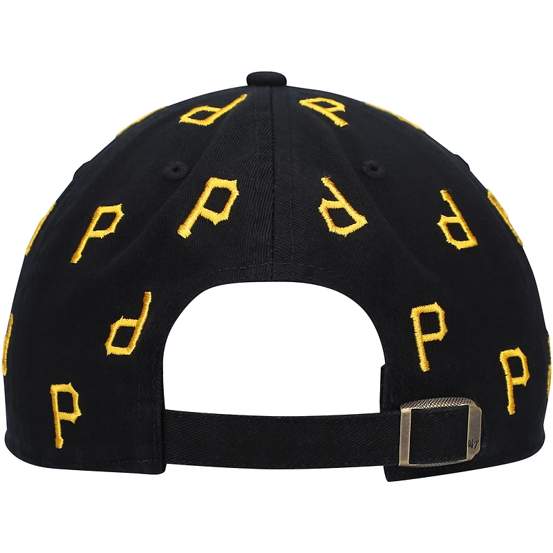 Casquette ajustable noire Pittsburgh Pirates « Confetti Clean Up » n° 47 pour femme
