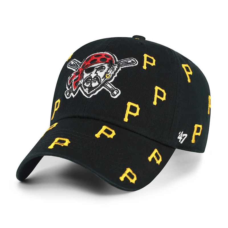 Casquette ajustable noire Pittsburgh Pirates « Confetti Clean Up » n° 47 pour femme