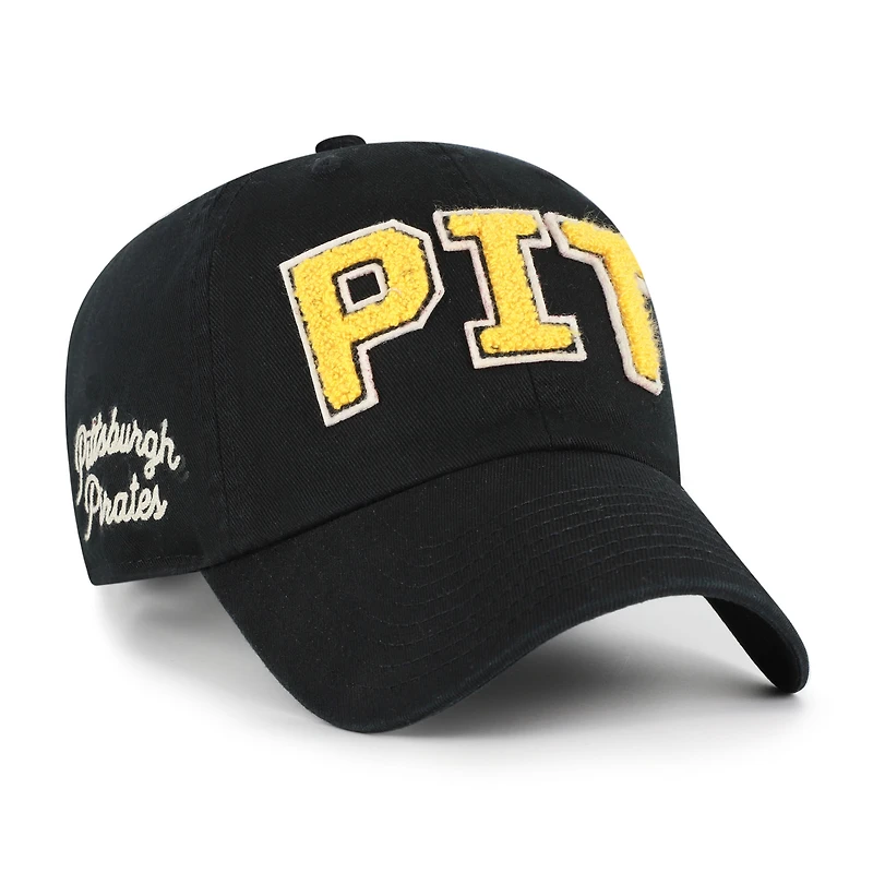 Women's '47 Black Pittsburgh Pirates Zoey Clean Up Adjustable Hat