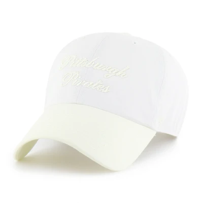 Women's '47 White/Yellow Pittsburgh Pirates Gelato Two-Tone Clean Up Adjustable Hat