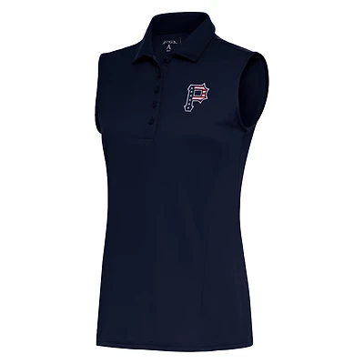 Women's Antigua  Navy Pittsburgh Pirates Patriotic Sleeveless Tribute Polo