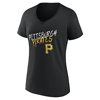 Women's Black Pittsburgh Pirates Hustle Personalized Name & Number V-Neck T-Shirt