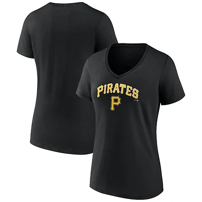 Women's Black Pittsburgh Pirates Team Lockup V-Neck T-Shirt