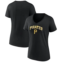 Women's Black Pittsburgh Pirates Team Lockup V-Neck T-Shirt