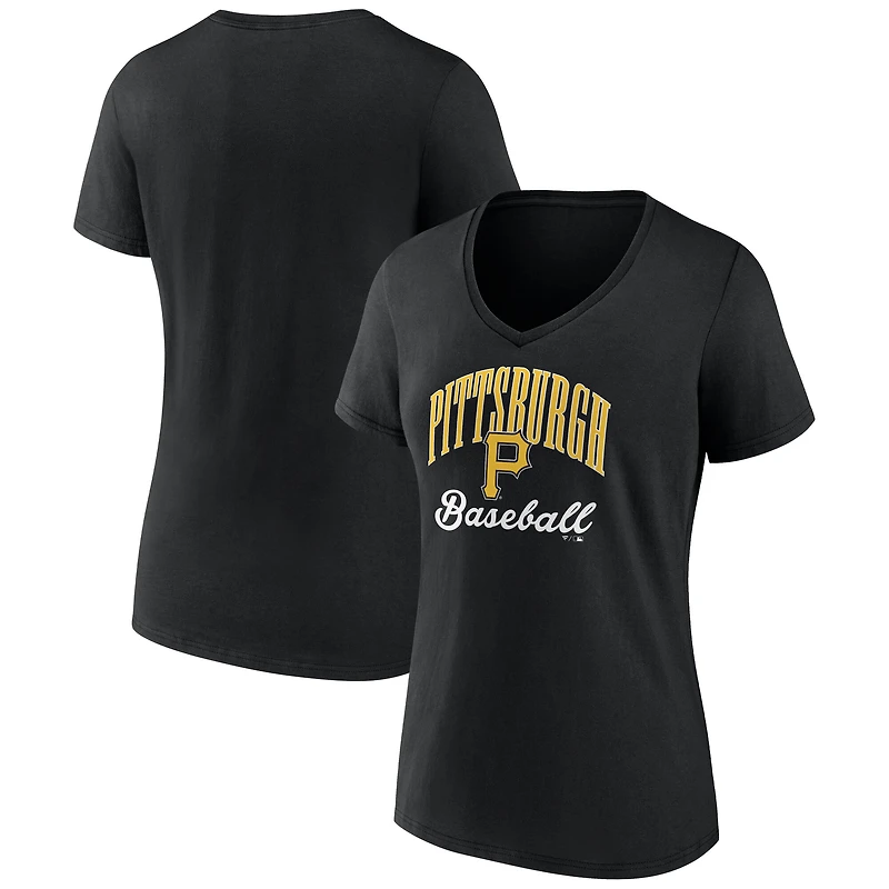 Women's Black Pittsburgh Pirates Victory Script V-Neck T-Shirt