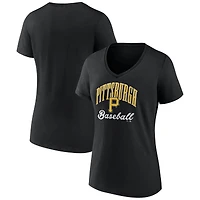 Women's Black Pittsburgh Pirates Victory Script V-Neck T-Shirt