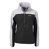 Women's Cutter & Buck Black/Gray Pittsburgh Pirates City Connect Charter Eco Recycled Half-Zip Anorak Jacket