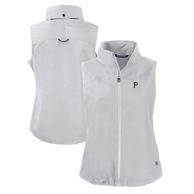 Gilet zippé entièrement recyclé pour femme Cutter & Buck Grey des Pirates de Pittsburgh Charter Eco