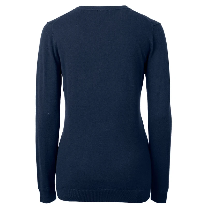 Women's Cutter & Buck Navy Pittsburgh Pirates Americana Logo Lakemont Tri-Blend V-Neck Pullover Sweater