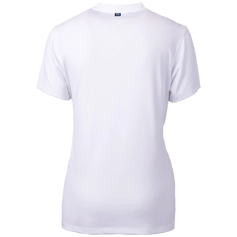 Women's Cutter & Buck White Pittsburgh Pirates DryTec Forge Stretch V-Neck Blade Top