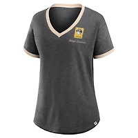 Women's Fanatics Black Pittsburgh Pirates Binge Worthy Stadium Slub V-Neck T-Shirt