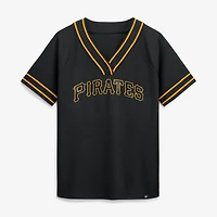 Women's Fanatics Black Pittsburgh Pirates Diva Race Ahead Raglan V-Neck T-Shirt