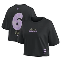 Women's Fanatics Konnor Griffin Black Pittsburgh Pirates Name & Number Cropped Top