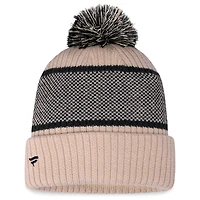 Women's Fanatics Natural/Black Pittsburgh Pirates Cuffed Knit Hat with Pom
