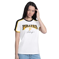 Women's G-III 4Her by Carl Banks  White Pittsburgh Pirates First Lane Fashion T-Shirt