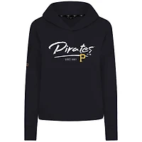Sweat à capuche court noir Levelwear pour femme, motif Accolade Sweet Express des Pirates de Pittsburgh, mélange tricolore
