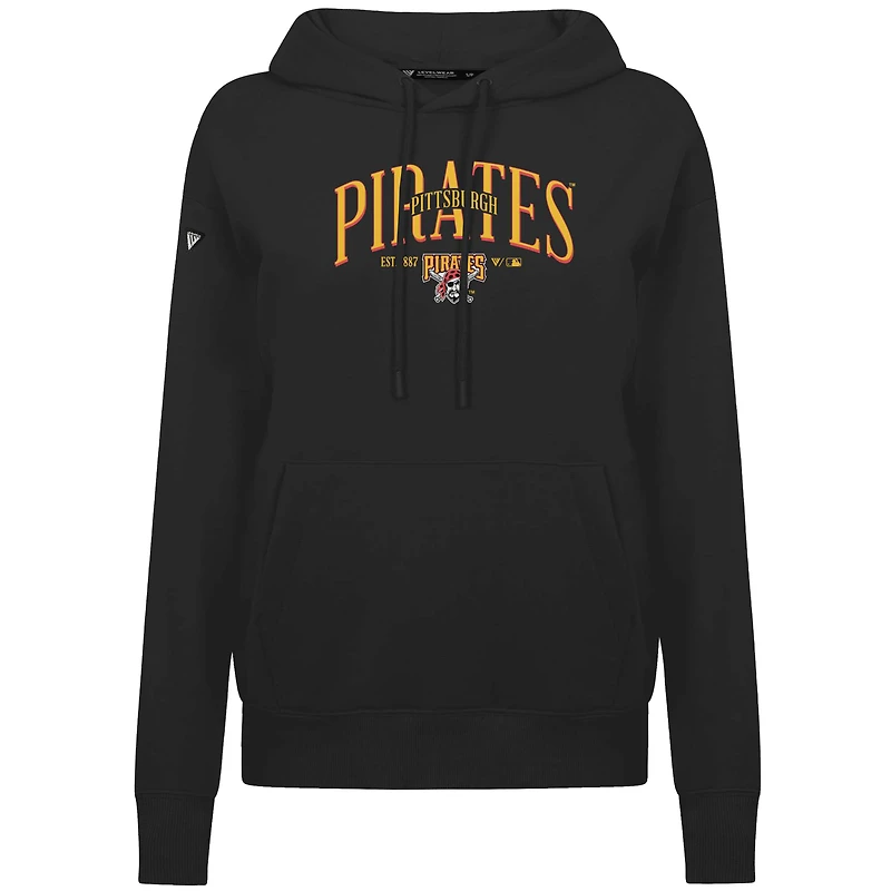 Sweat à capuche noir pour femme Levelwear Pittsburgh Pirates Adorn Throwback Spellout