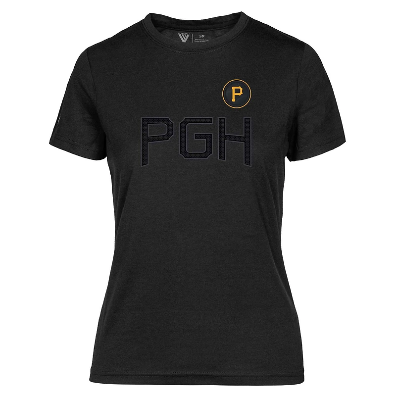 Women's Levelwear Black Pittsburgh Pirates City Connect Maddox Core Logo T-Shirt