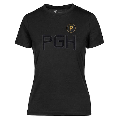 Women's Levelwear Black Pittsburgh Pirates City Connect Maddox Core Logo T-Shirt
