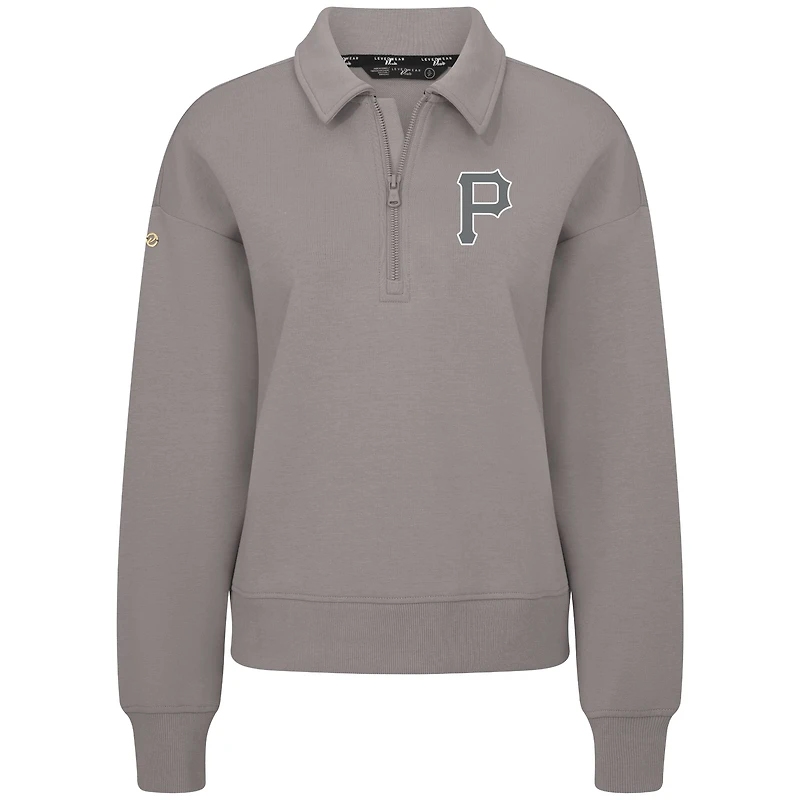 Women's Levelwear Gray Pittsburgh Pirates Canmore Quarter-Zip Pullover