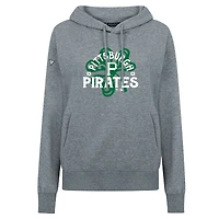 Sweat à capuche gris pour femme Levelwear Pittsburgh Pirates St. Patrick's Day Adorn Shamrock