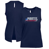 Women's Levelwear Navy Pittsburgh Pirates Paisley Independence Aviation Tank Top