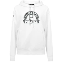 Women's Levelwear White Pittsburgh Pirates Adorn Banner Arch Pullover Hoodie