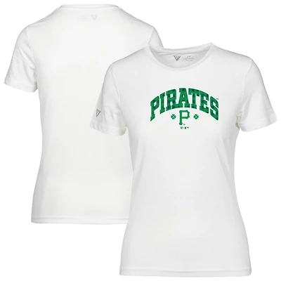 Women's Levelwear White Pittsburgh Pirates St. Patrick's Day Maddox Plaid T-Shirt