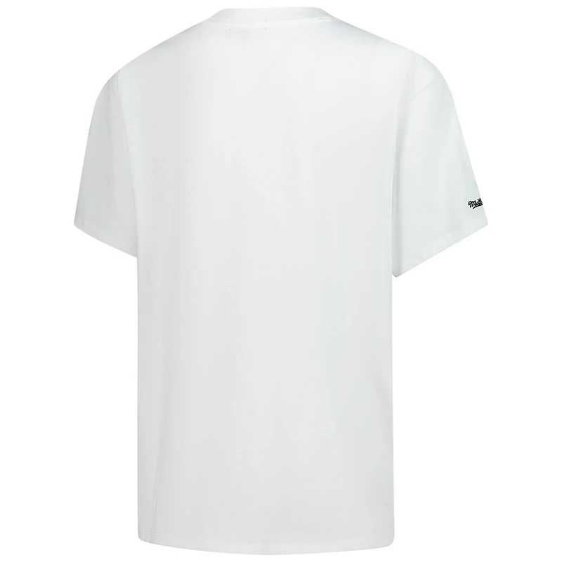 Women's Mitchell & Ness White Pittsburgh Pirates Cooperstown Collection Boyfriend T-Shirt