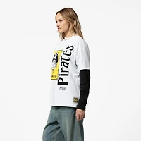 Women's Mitchell & Ness White Pittsburgh Pirates Cooperstown Collection Boyfriend T-Shirt