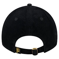 Casquette ajustable 9TWENTY en velours côtelé noir des Pirates de Pittsburgh de New Era pour femme
