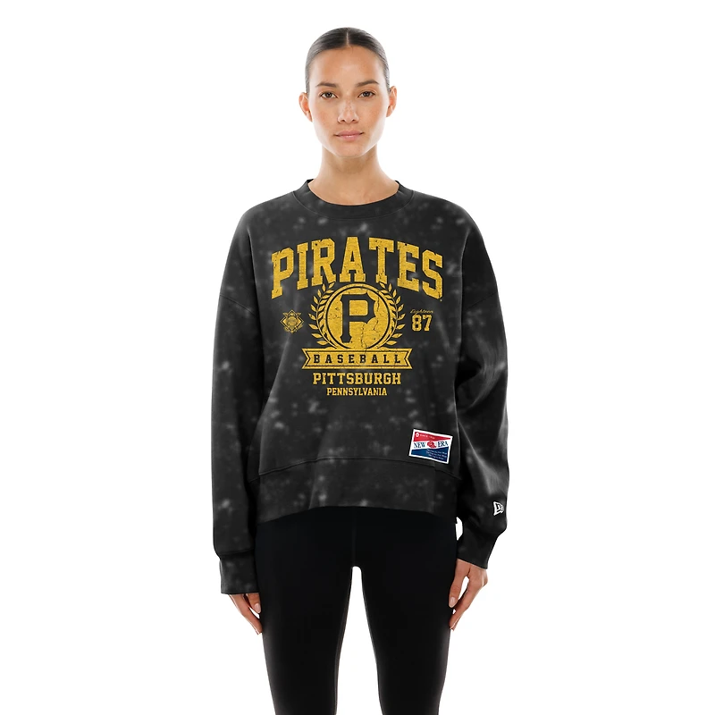 Sweat-shirt oversize noir rétro Pittsburgh Pirates pour femme de New Era