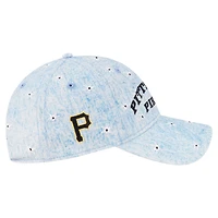 Casquette ajustable New Era 9TWENTY bleu clair pour femme, motif marguerites Pittsburgh Pirates.