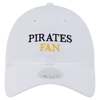 Casquette ajustable 9TWENTY blanche New Era pour femme, fan de l'équipe des Pirates de Pittsburgh