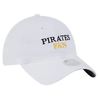 Casquette ajustable 9TWENTY blanche New Era pour femme, fan de l'équipe des Pirates de Pittsburgh