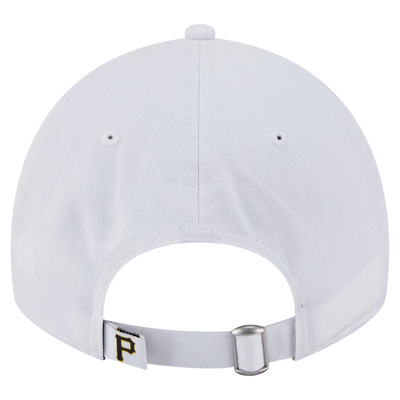 Casquette ajustable 9TWENTY blanche New Era pour femme, fan de l'équipe des Pirates de Pittsburgh