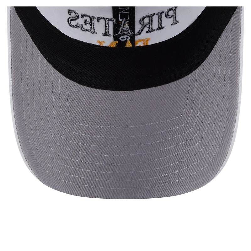 Casquette ajustable 9TWENTY blanche New Era pour femme, fan de l'équipe des Pirates de Pittsburgh