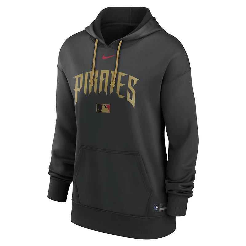Sweat à capuche Nike City Connect Therma Authentic Collection Pirates pour femme, noir.