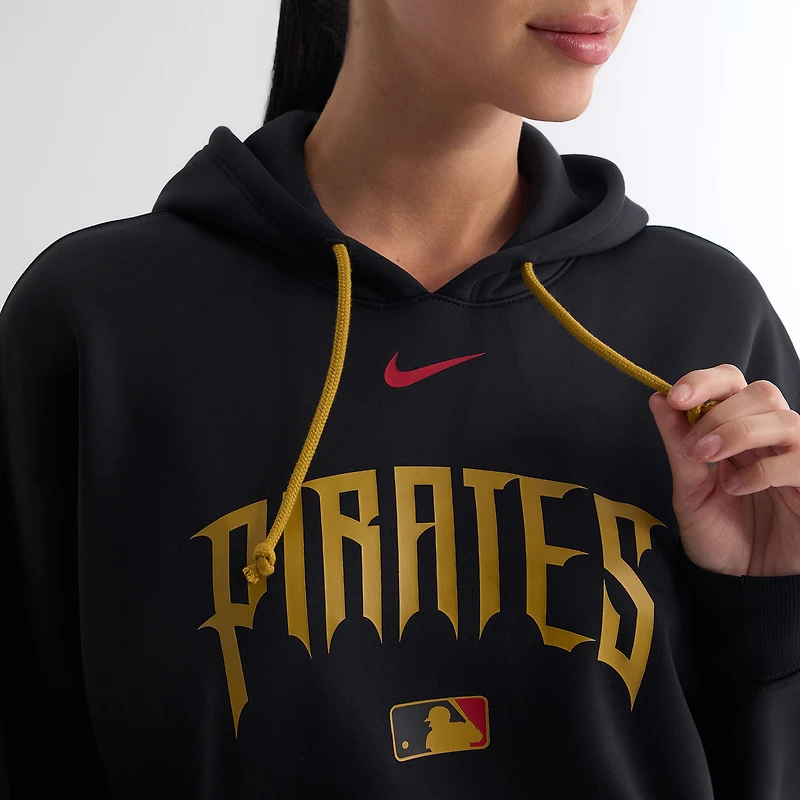 Women's Nike Black Pittsburgh Pirates Authentic Collection City Connect Therma Hoodie