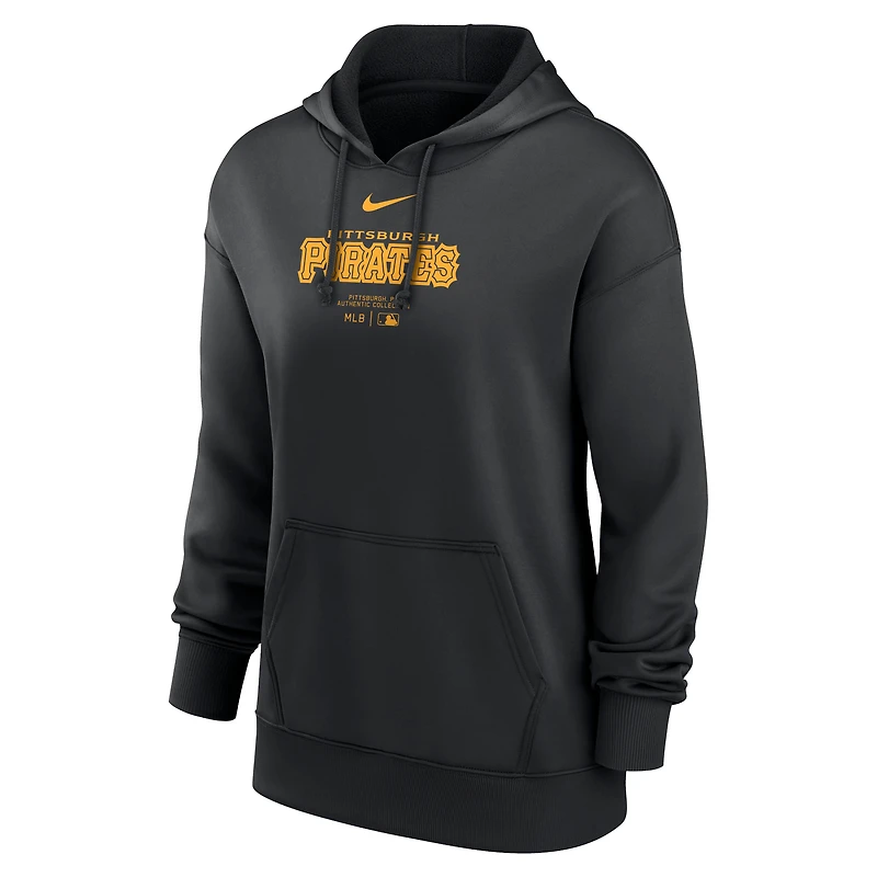 Sweat à capuche Nike Performance noir pour femme des Pirates de Pittsburgh Authentic Collection